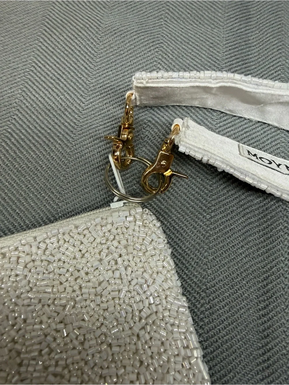 MOYAN seed bead, zipper coin, purse, beaded removable crossbody strap cowboy hat